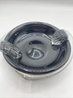 Hand Blown Black Glass Bowl with Clear Glass Art Deco Snake Wrap