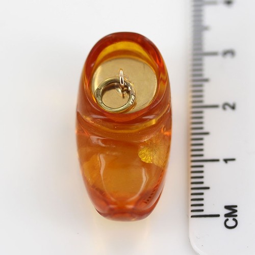 Italian Made Unikat Deutscher Bernstein Schuh Anhänger mit 14kt Gold -GP0280 UVP 595€!!! - Bild 4 von 15