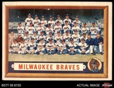 1957 Topps #114 Braves Team 4 - VG/EX