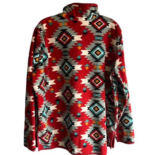 Wrangler Retro Aztec Western Quarter-Zip Fleece Pullover Unisex XL - Picture 3 of 5