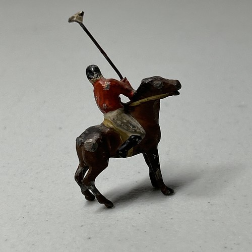 Vintage Polospieler auf Pferd montiert etwa 1-2" hoch massives Metall gut - Bild 6 von 13