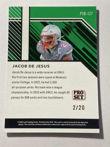 JACOB DE JESUS unlv 2024 Leaf Collective Pro Set #127 Shimmer Platinum 2/20 (Y) - Picture 2 of 2