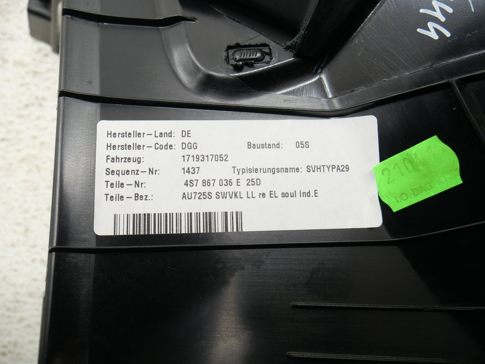 Audi R8 Spyder 2017-2023 Right Cover panel P/N 4S7864444