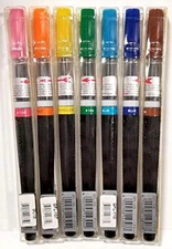 NEW 7-Pack Pentel Assorted Color Brush Art Pens GFL Nylon Tip Calligraphy Marker
