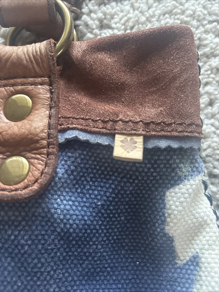 Lucky brand手提包蓝色棉质花卉皮革/绒面革 — 第 3/4 张图片