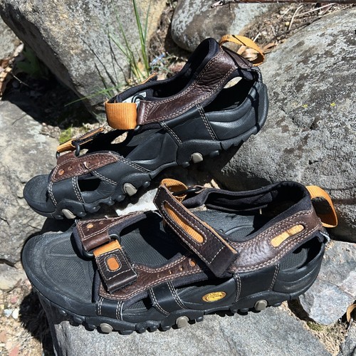 Timberland Leather Fisherman Outdoor Hiking Sandals Brown Size 8M Preowned - Picture 6 of 9