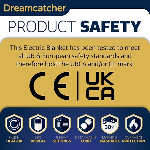 Dreamcatcher Luxurious Grey Heated Throw Electric Blanket, 160 X 120Cm - Picture 2 of 8