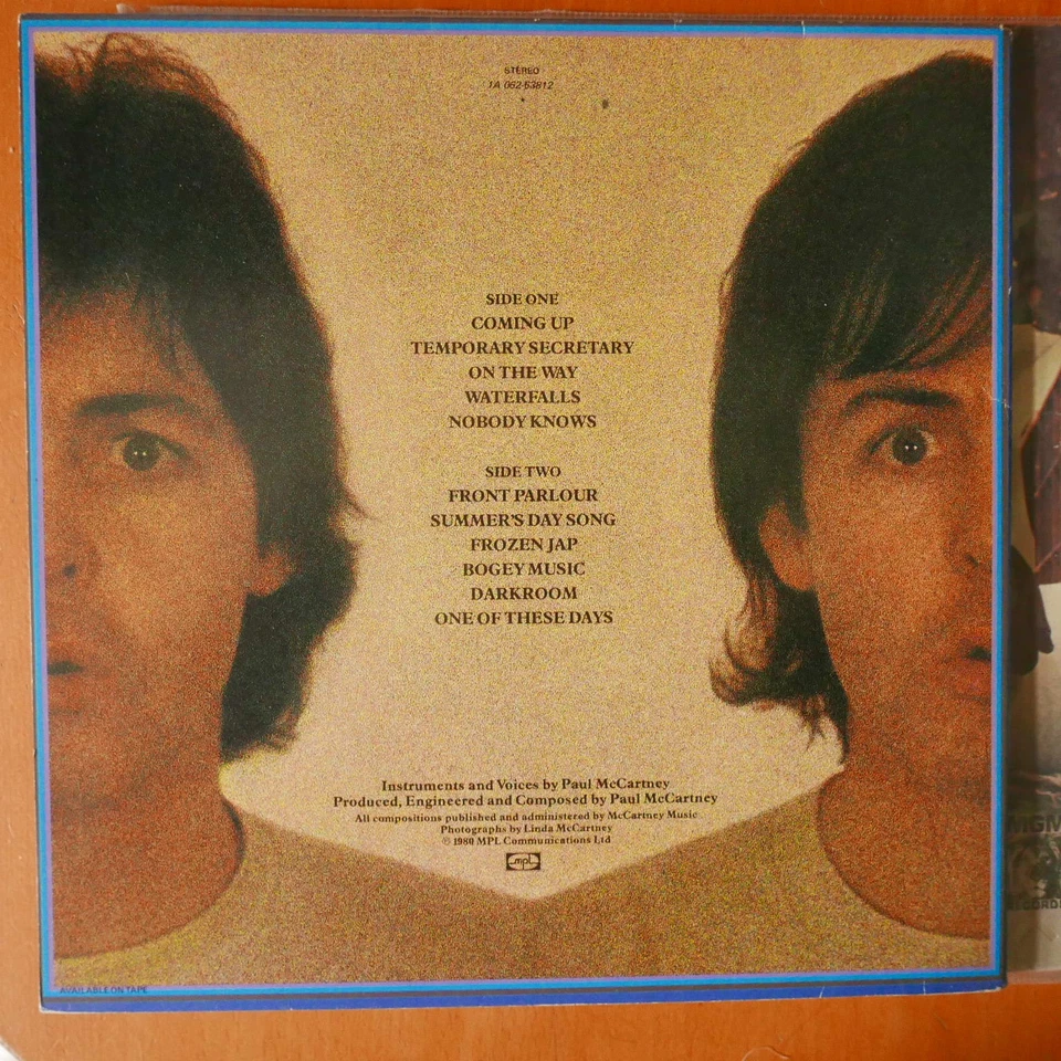 LP 33 Tours  PAUL Mc CARTNEY -- 2 -- - Photo 2/2