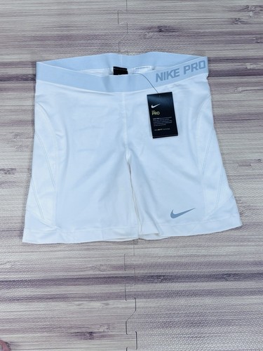 NWT $35 Women NIKE Pro Baseball Slider Shorts 863049-100 White Large Compression