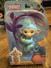 WowWee Fingerlings Charlie Baby Monkey Pet Blue/Green 40 Sounds NEW