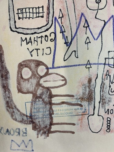JEAN-MICHEL BASQUIAT Etching signed by hand Ultra Rare Art Auction Gold Mind! - Picture 7 of 7