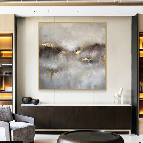Abstract Thick Oil Painting Hand Painted Mountain Canvas Painting Wall Art - 第 2/4 張圖片