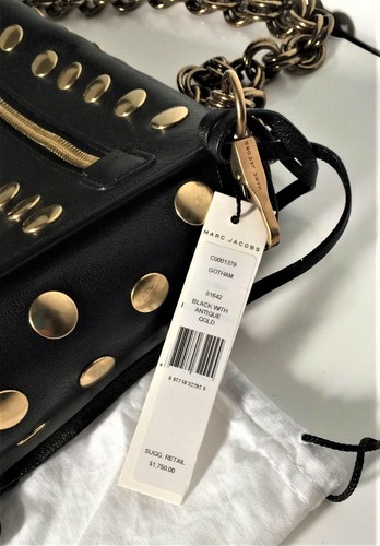 MARC JACOBS STUDDED GOTHAM SHOULDER BLACK BAG - NEW W/TAGS - Picture 5 of 12