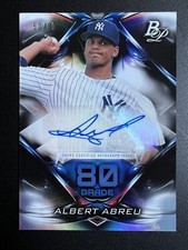 2018 Bowman Platinum 80-Grade Prospect Auto 50/80 Albert Abreu #80GA-AA Auto
