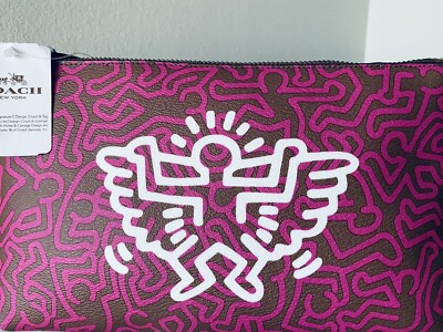 NWT COACH X KEITH HARING BRIGHT FUCHSIA/SAD LYLA GRAPHIC PRINT