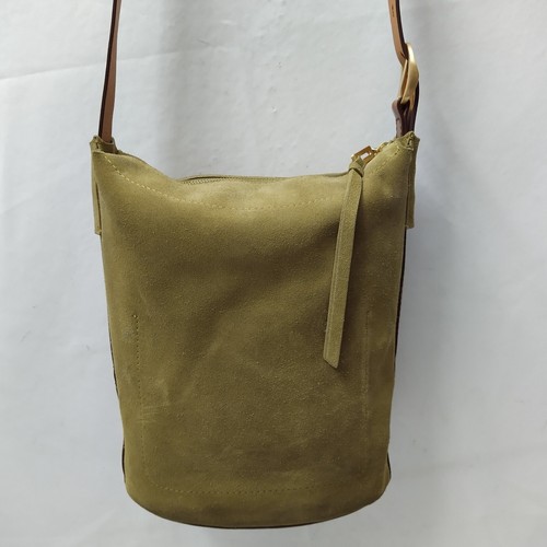 Rag & Bone Belize Moss Green Suede Zipper Crossbody Bucket Bag - Picture 11 of 24