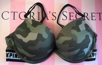 Victorias Secret PINK Wear Everywhere Super Push Up Bombshell padded Camo bra Victorias Secret PINK Wear Everywhere Super Push Up Bombshell padded Camo bra