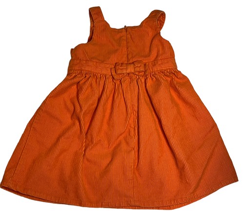 Gymboree 2007 Corduroy Jumper Dress Size 4T Orange Back Zip 100% Cotton Buttons - Bild 7 von 10