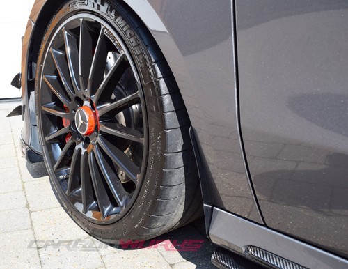 Mercedes Benz Arch/Stone/Mud Flap Guards MATT Carbon Fibre A Class W176 CLA W117 - Picture 1 of 5