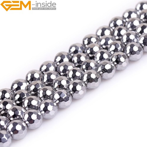 15" Hematite Spacer Beads - Faceted Silver Metallic Beads for Jewelry Making - Picture 33 of 46