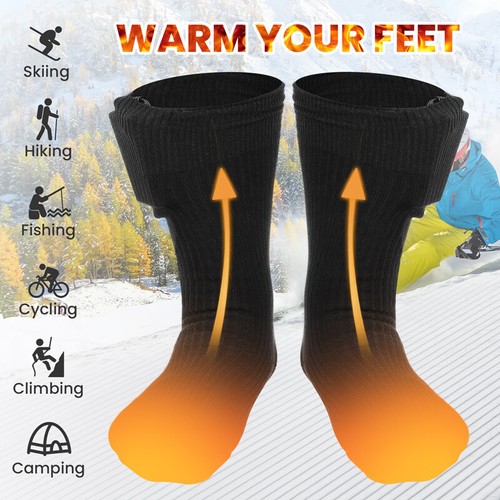 Winter Electric Heated Socks Thermal Warm USB Rechargeable Shoe Boot Foot Warmer - Picture 76 of 98