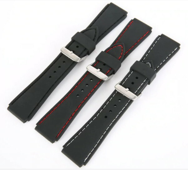 Correa de Reloj Silicona 18mm 20mm 22mm 24mm Negro Rojo Blanco Caucho MORBIDA2