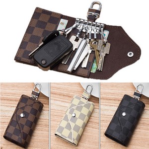 Leather Key Holder Organizer Key Case Cards Wallet Pouch Men Women Leather Cards