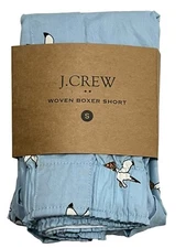 NWT J CREW Boxer Underwear Sz S-M-L-XL Blue Birds Pizza 100% Cotton #J9