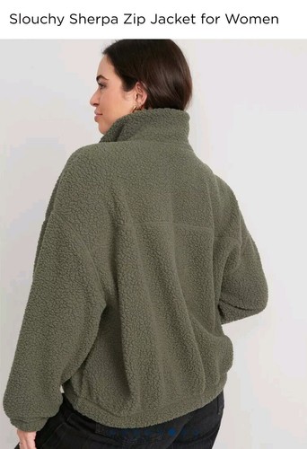 Old Navy Sz.3X "LONDON THYMES" Slouchy Sherpa Zip Jacket for Women... - Picture 2 of 16