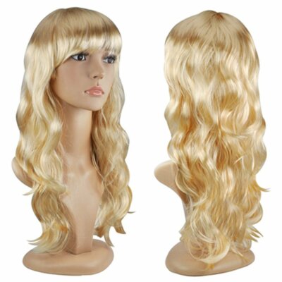 Blonde Perücke langes gewelltes Haar 20'' NEU Kostüm Party Cosplay Kostüm Perücke TRIXES