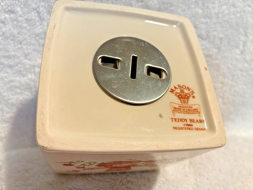 Teddybären Mason's Ironstone Bank England 1984 3 1/4" T x 3" x 3" - Bild 6 von 6