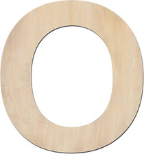 12 Inch Wooden Letter O, 1/4 Inch Thick Large Unfinished Wood Letter for Home Wa