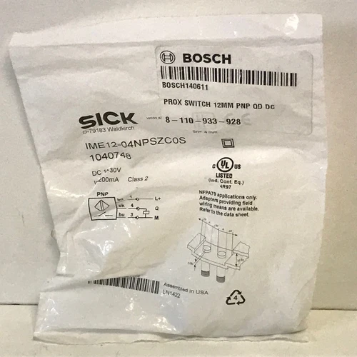 NEW IN BAG! SICK 12MM PNP QD DC INDUCTIVE PROXIMITY SENSOR IME12-04NPSZC0S