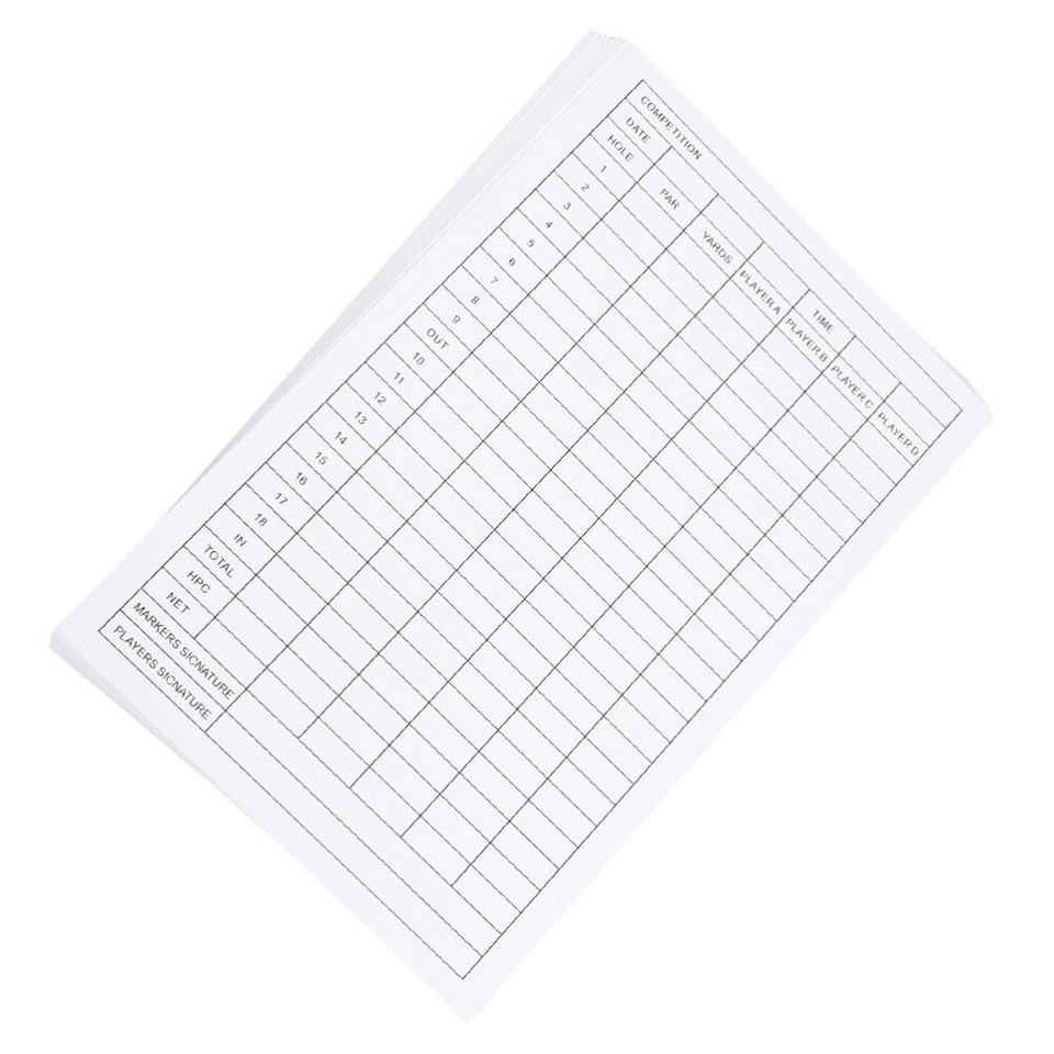 20Pcs Dry Erase Score Sheet Paper Golfs Scorecards Sports Outdoor Golfs eBay