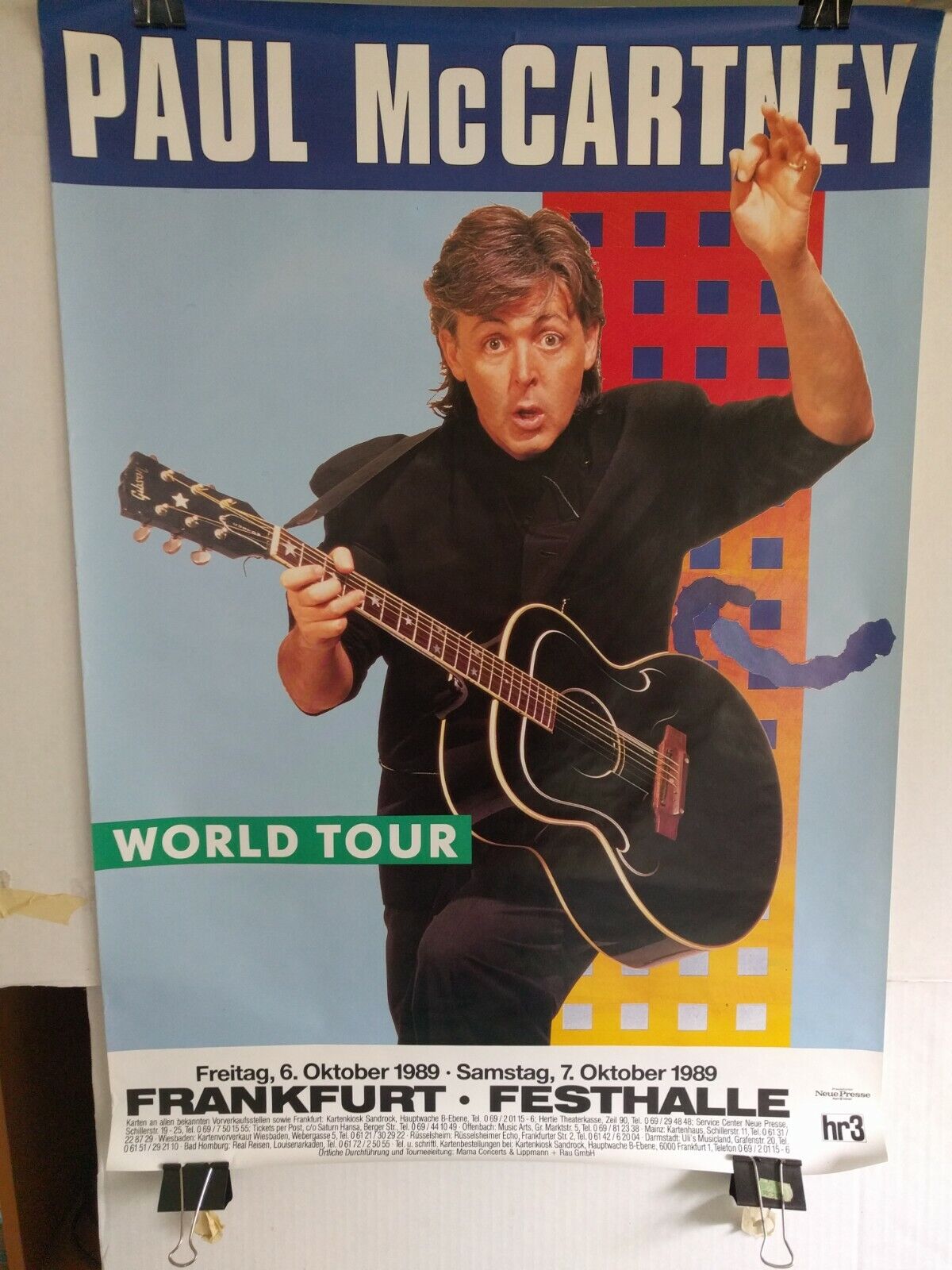 Paul McCartney German World Tour Poster 1989 original
