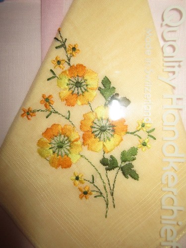 VINTAGE 3 Pañuelos Bordados Damas Algodón Mediados de Siglo Floral Suiza - Imagen 3 de 5