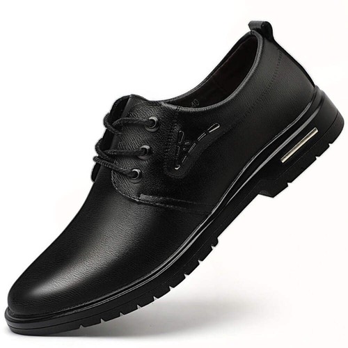 Men's Leather Shoes Business Casual Wear-Resistant Dress Shoes Breathable Leathe - Picture 8 of 40