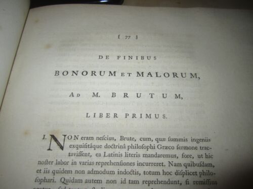 (1783) M Tullii Ciceronis Operum Philosophicorom Primus. Works of Cicero LATIN - Foto 6 di 6
