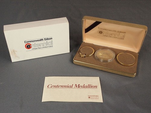 1987 Commonwealth Edison Centennial Medallion Neu im Etui