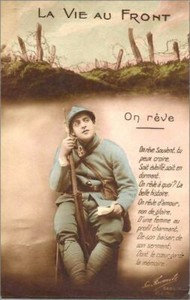 PLAQUE EN MÉTAL VINTAGE LA VIE AU FRONT 1ER GUERRE MONDIAL 30 X 20 CM