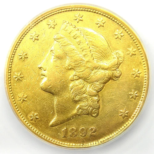 1892-P Liberty Gold Double Eagle $20 Coin (1892) - Certified ICG AU50 Details