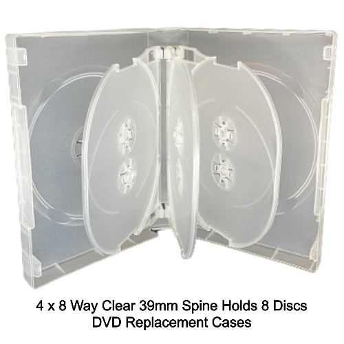 8-Wege durchsichtige DVD 39mm Buchrücken hält 8 Discs leer brandneu Ersatzhüllen Posten - Bild 45 von 110