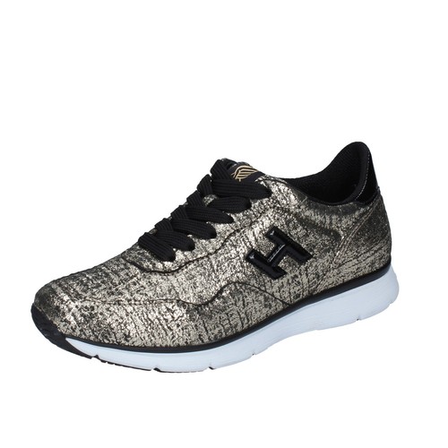 Scarpe donna HOGAN 35,5 EU sneakers platino tessuto nero BK556-35,5 | eBay