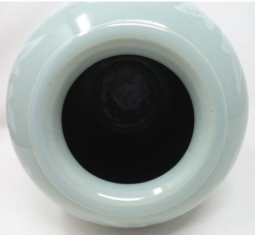 10 Zoll asiatische grüne Seladon Vase - Bild 2 von 6
