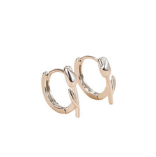 Women 925 Sterling Silver Plated Tulip Flower Hoop Huggie Earrings 12mm PE35