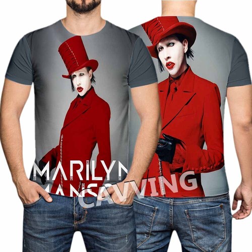Marilyn Manson 3D Print Casual Fashion Short Sleeves T-shirts for Women/men - Picture 10 of 20
