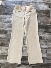 St. John By Marie Gray High Rise Beige Dress Pants Slacks Womens Sz 8 Long