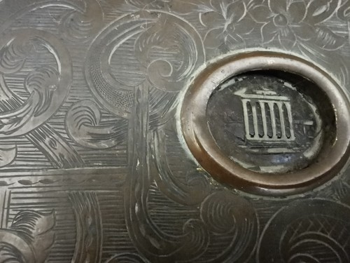 Carpeta/semprador de correspondencia montado en bronce del siglo XIX con 7 intaglios de vidrio - Imagen 9 de 12