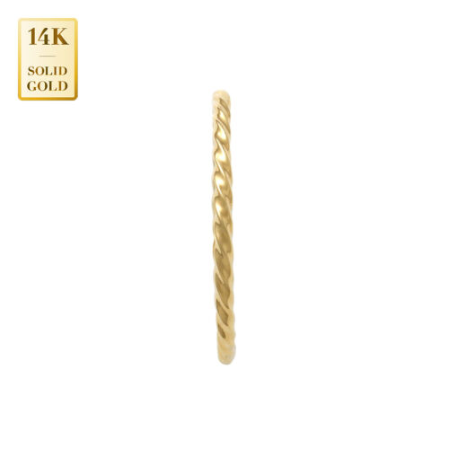 14K REAL Solid Gold Simple Twist Band Ring Minimal Daily Ring Gold Simple Style - Picture 4 of 7