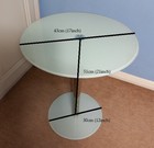 Round Coffee Table White/Cream Glass with Chrome Legs